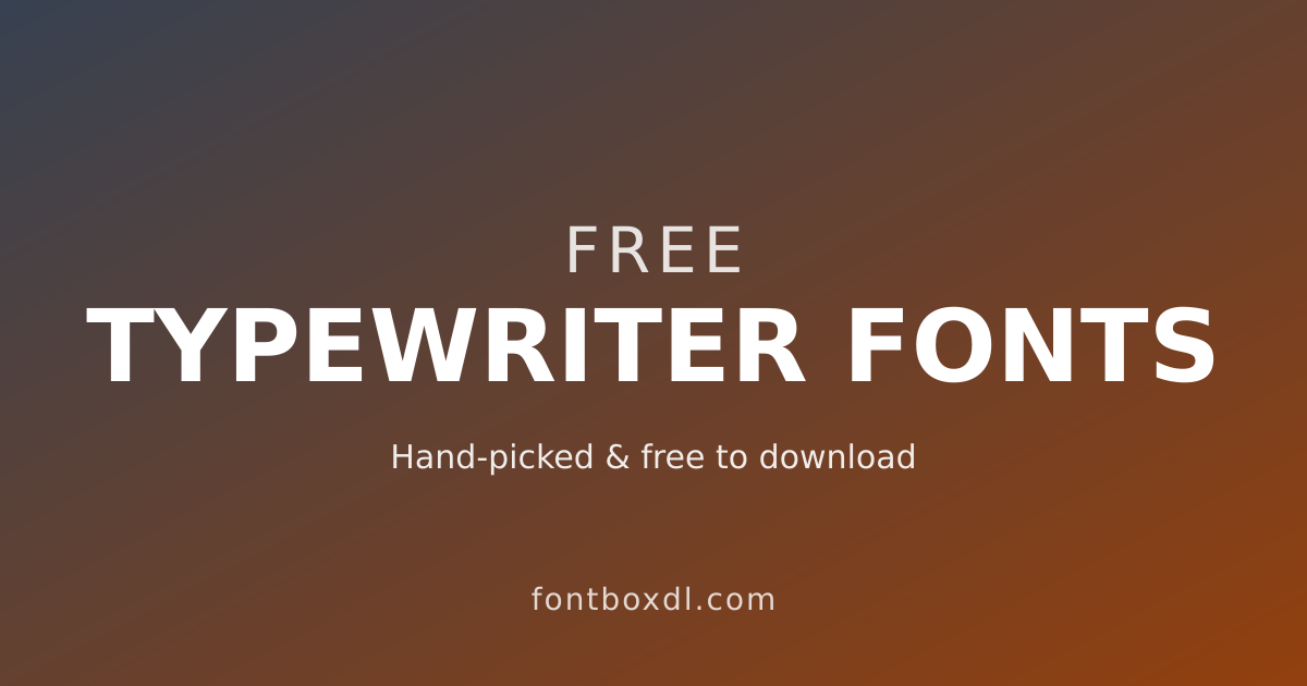 Free Typewriter Fonts