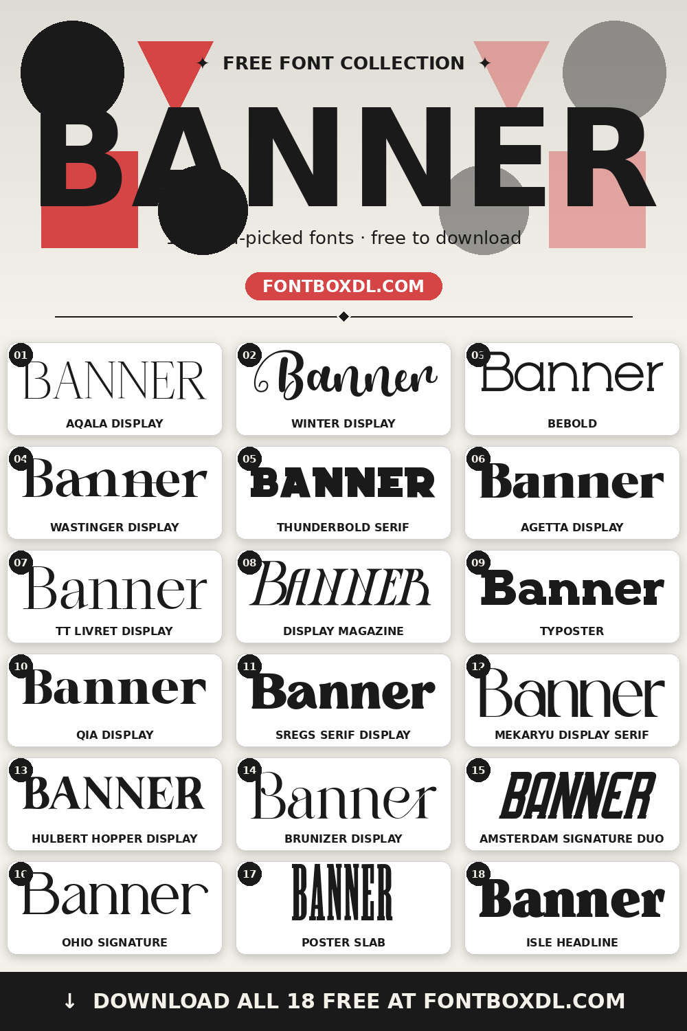 BANNER FONT