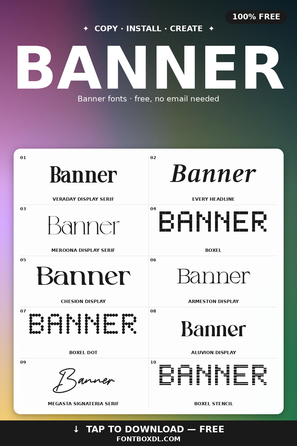 BANNER FONT