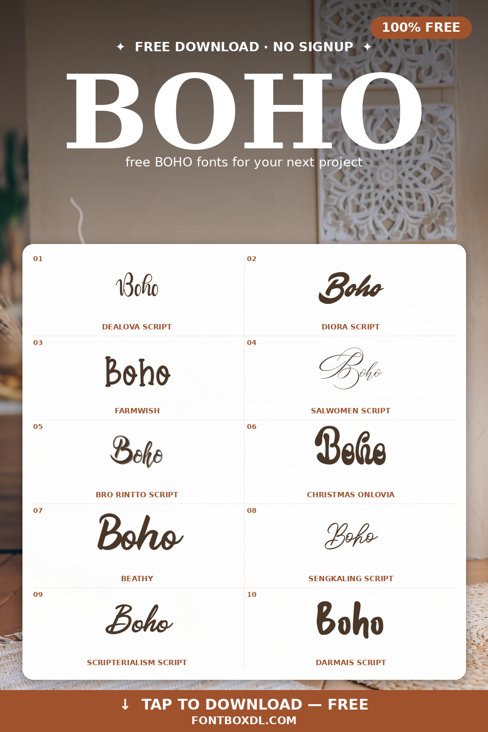 Free Boho Fonts