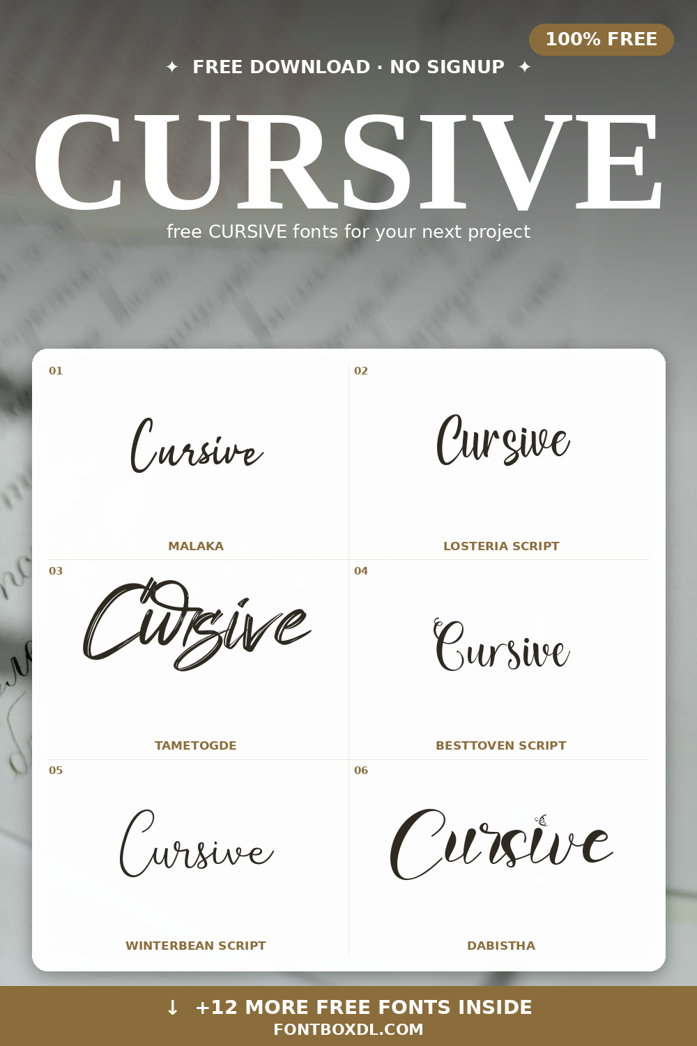 Free Cursive Fonts