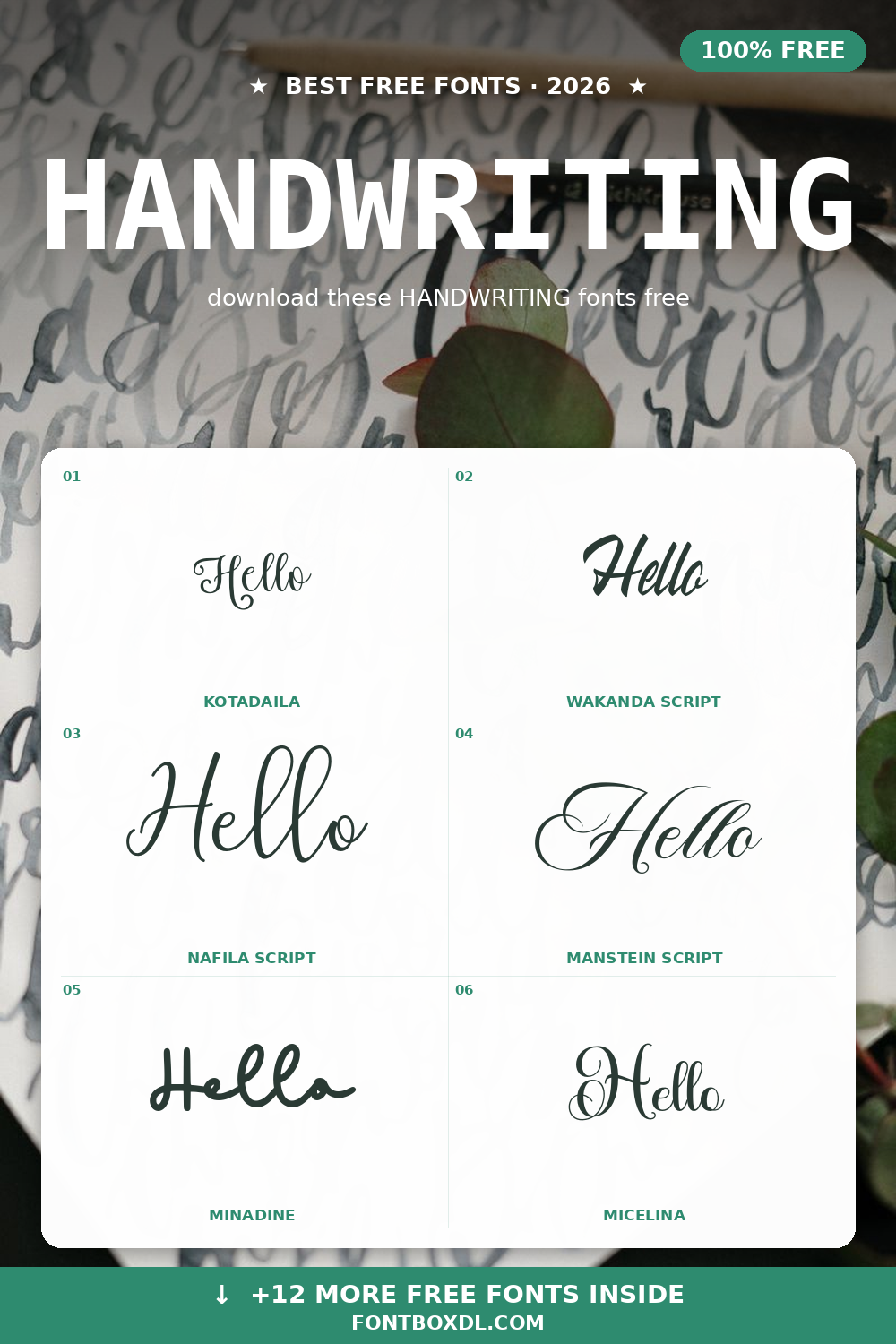 Free Handwriting Fonts
