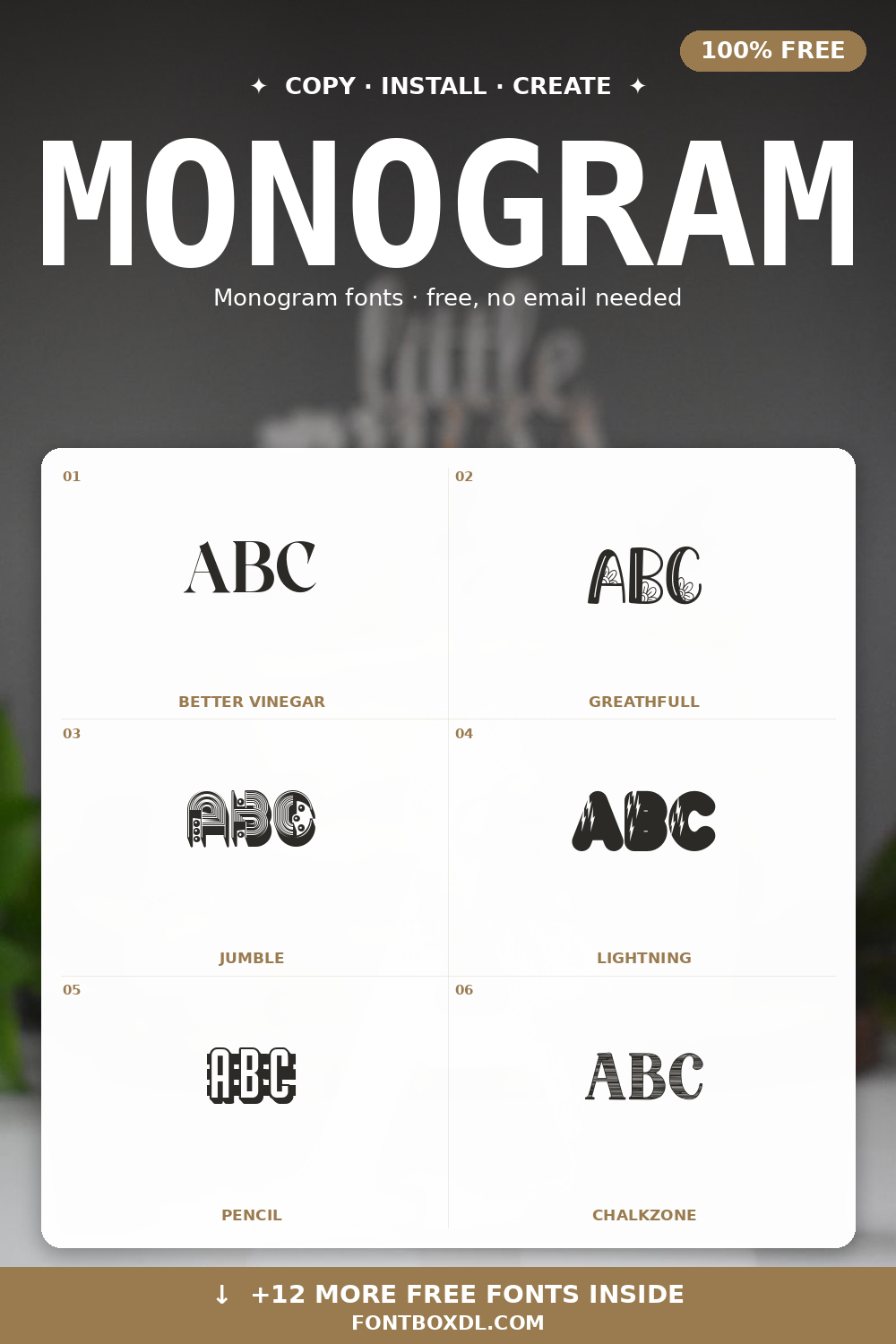 Free Monogram Fonts — Initials, Wedding & Cricut 2026