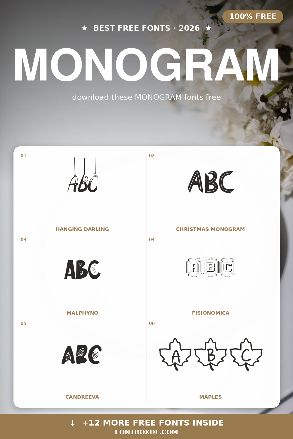 Free Monogram Fonts — Initials, Wedding & Cricut 2026