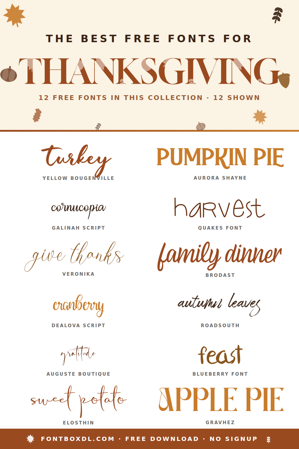 Free Thanksgiving Fonts