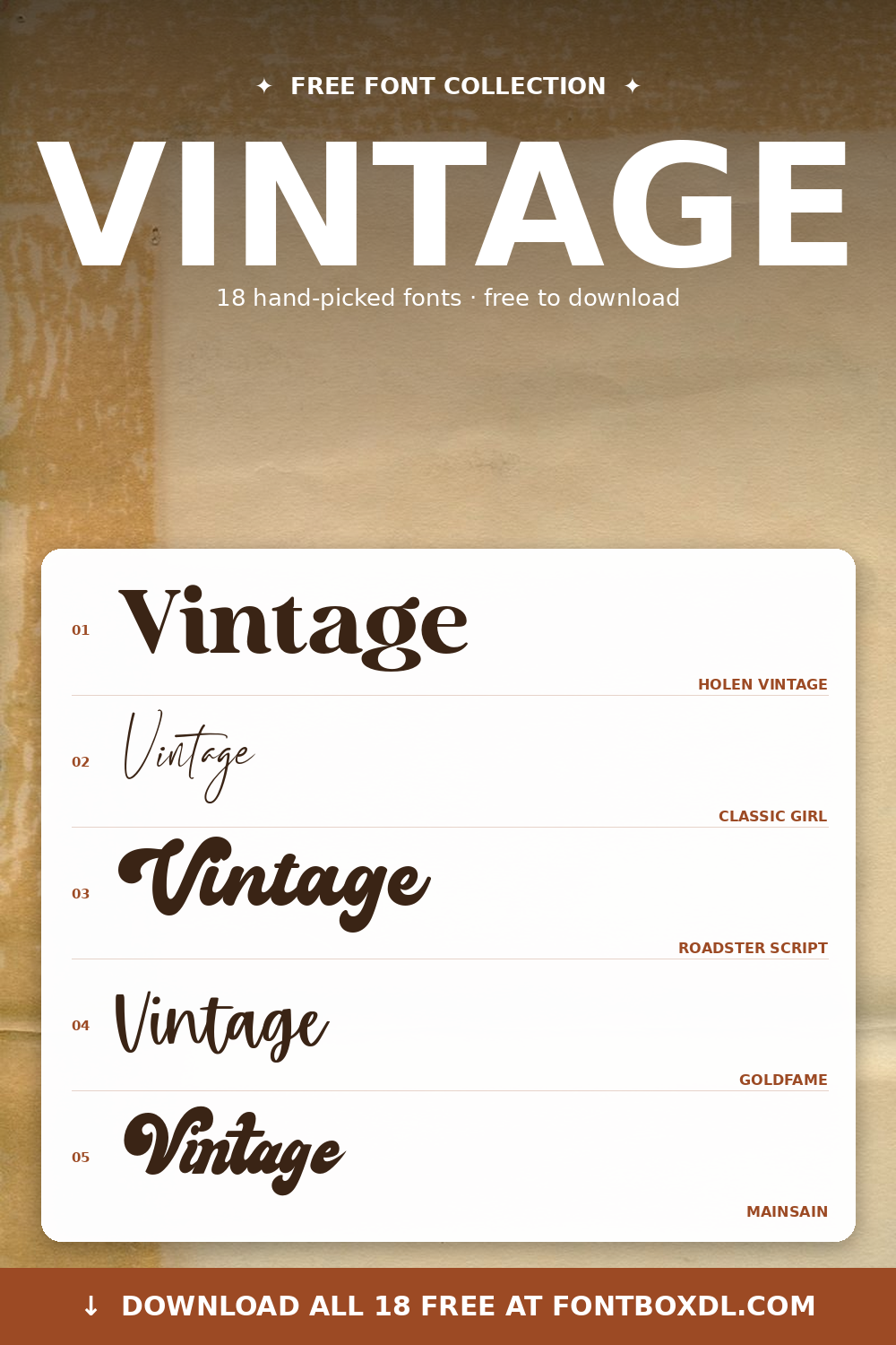 Free Vintage Fonts