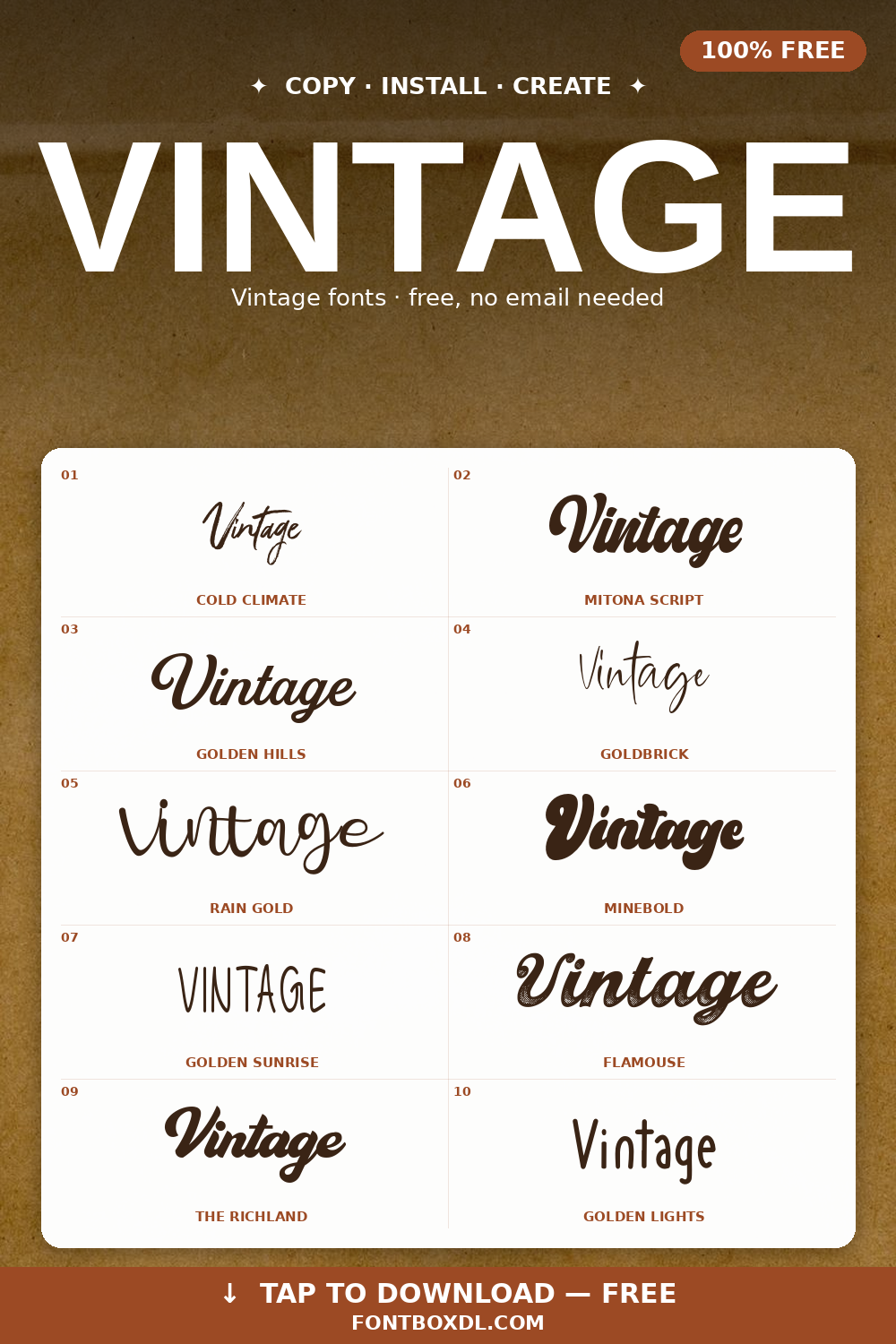 Free Vintage Fonts